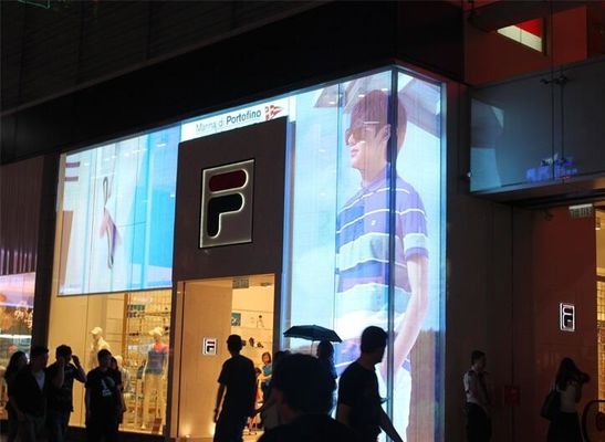 صفحه نمایش ویدئویی LED شفاف تبلیغات در فضای باز 16384 نقطه برای مرکز خرید کارخانه شنژن